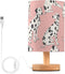 Bseiialft Animals Dalmatians Dogs Pink Bedside Table Lamp Nightstand Lamp with Wood Base