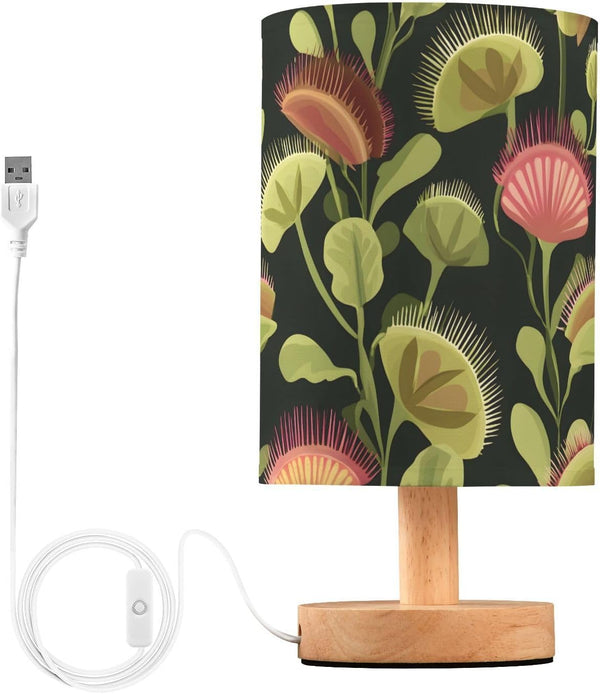 ALAZA Venus Flytrap Pattern Bedside Table Lamp for Bedroom Living Room Nightstand
