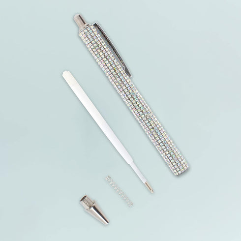 HOCE 3 Pcs Rhinestone Bling Metal Ballpoint Pens, 0.7 mm Black Ink Gift Pens for Christmas Bridesmaid Wedding Birthday,