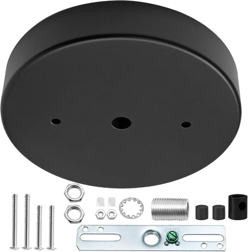 Kyuionty 5 Inch/ 13CM Light Ceiling Canopy Kit, Black Single Hole Chandelier Ceiling