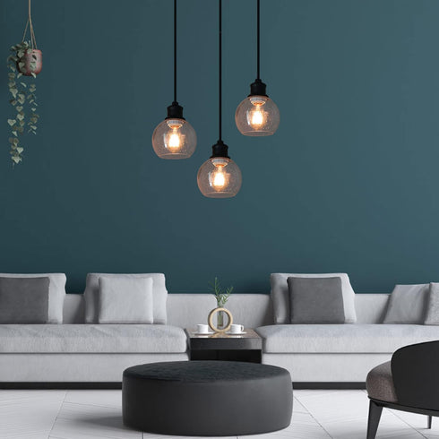 1-5/8-inch G0091 Clear Seeded Glass Globe Lamp Shades Replacement Lampshade Cover with for Wall Sconce Pendant Lighting