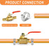 GASHER 3PCS 3/8 Inch Heavy Duty Brass Ball Valve Hose Barb with 180 Degree Operation Handle