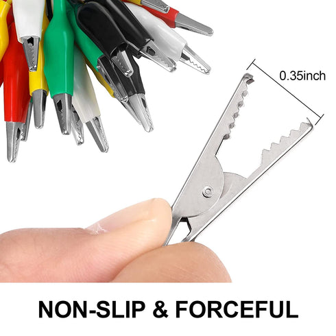 40 PCS Alligator Clips Electrical, 5-Color 21.5inch Test Leads with Alligator Clips for Electrical Testing