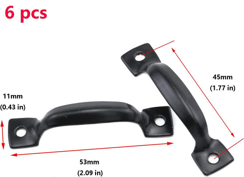 Antrader Cabinet Hardware Handle Pull-Black, 1-3/4" (45mm) Hole Centers, 6 Pack by Antrader