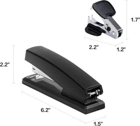 Deli Stapler, Desktop, 2 Pack, 25 Sheet Capacity, Includes 2000 Staples and 2 Staple Removers, Black