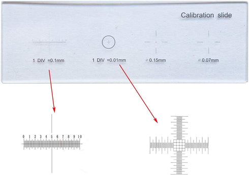 0.01mm Microscope Reticle Calibration Camera Slide Ruler Cross Stage Micrometer Multifunctional Microscope Calibrating Ruler