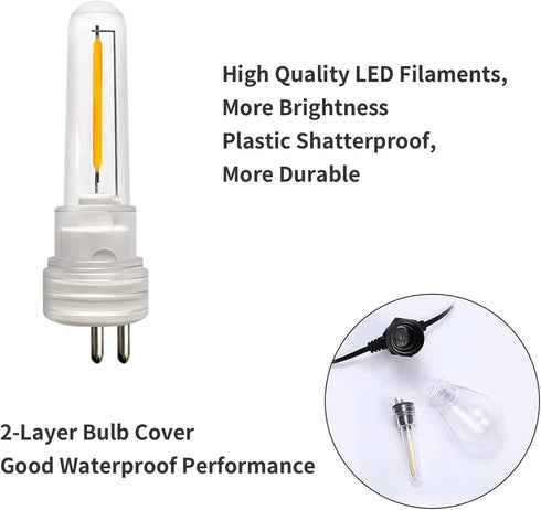 KJDTINGSD 6 S14 Bulbs 1.5 Bulbs (6) Pcs for Outdoor String Lights W LED String Light