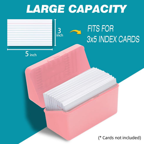 H4D 3x5, 3x5 3 Packs Index Card Holder Index Card Box Organizer Case, Flash Note Card Holder, (Pastel Colors)