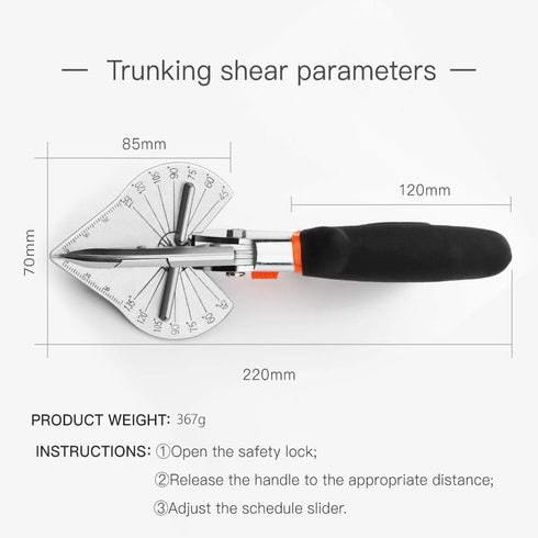 Multi Angle Miter Shear Cutter Hand Tools,45-135 Degree Adjustable Angle Scissors Trim Shears Tools for Vinyl Wood Molding Trim, 2 Extra Spare Blades Included by Zeromall