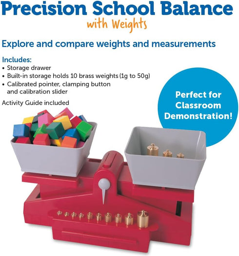 4 Learning Resources Precision School Balance, Includes Weights, Grades and up