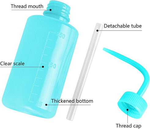 Wash Bottle 2pcs 250ml/8oz Safety Bottles, Economy Plastic Squeeze Washing Cleaning Bottle for Medical