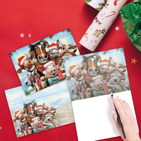 Tree-Free Greetings Season's Greeting Cards, 10 Cards + Envelopes, 100% Recycled Paper, Made in USA