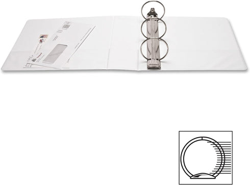 Business Source 09959 View Binder with 2 Inside Pockets, 3-Inch Capacity, White