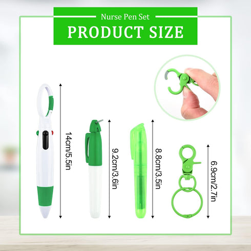 WXJ13 24 Pieces Mini Highlighter Nurse Pen Pack, 6 Tip Highlighter, 6 Retractable Ball Pen, 6 Permanent Marker,