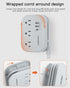 European Travel Plug Adapter USB C, Popowell International Adapter, 4 FT Power Strip with 3 Outlets & 3 USB