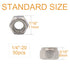 binifiMux 50pcs 1/4-20 Inch 304 1/4" Nylon Inserted Self Locking Nuts - Stainless Steel, Nylock Nuts for Furniture