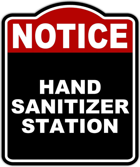 HAND SANITIZER STATION Notice Red Black Aluminum Composite Sign 8.5 x 10