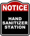 HAND SANITIZER STATION Notice Red Black Aluminum Composite Sign 8.5 x 10