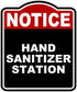 HAND SANITIZER STATION Notice Red Black Aluminum Composite Sign 8.5 x 10