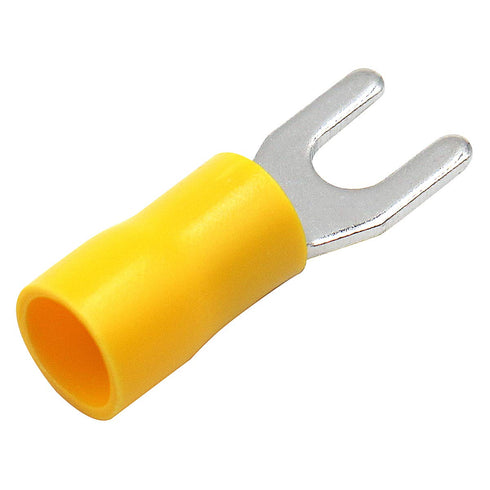 Baomain Insulated Fork Spade Wire Connector, SV5.5-4, 12-10 AWG, USA Screw #8, 100PCS