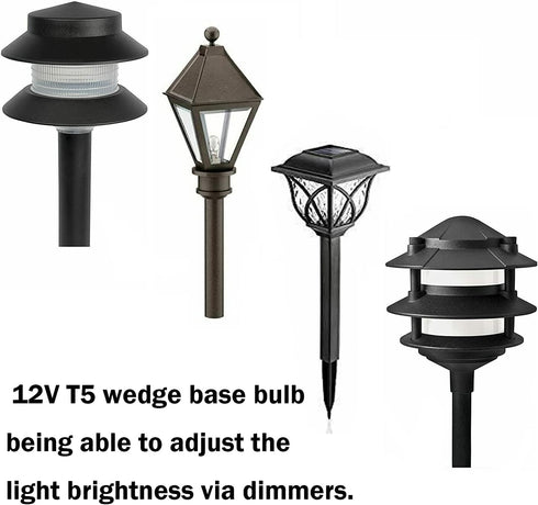 Landscape Light Bulbs for Philips 12 Volt 11 Watt T5 Wedge Base Low Voltage Garden Light Bulbs - 20 Pack