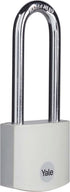 Yale 2.2 Inch Long Shackle Covered Aluminum Lock with 3 Keyed Alike Keys for Gym Locker, Fence, Toolbox, Storage (Grey)