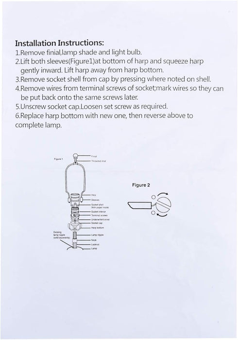 8 Inch 3 Canomo Table Lamp Kit Lamp Rewiring Kit with Harp, Lamp Pipe, Way Socket and All Parts Needed and Instructions
