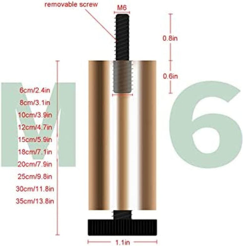 LXVPKH Table,M6 Aluminum Alloy Adjustable Furniture Leg Pieces,Round Wardrobe Leg,Replacement Furniture Feet,Metal