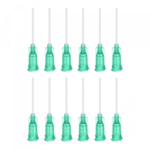 uxcell 20 Pcs 18G Plastic Dispensing Needles, 1" PP Glue Needle Tube Blunt Luer Lock Tips for Liquid Glue Gun, Green