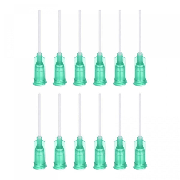 uxcell 20 Pcs 18G Plastic Dispensing Needles, 1" PP Glue Needle Tube Blunt Luer Lock Tips for Liquid Glue Gun, Green