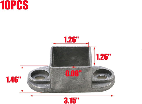 MY MIRONEY 10PCS 1.26" x 1.26" Square Post Flange Base Aluminum Alloy Floor Mount Post Flange Hardware Deck Railing Bracket for Fence or Deck