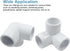 Biaungdo 4 1/2" 3 Elbow Elbow Pcs PVC Pipe Fitting, Way Pipe Connector Furniture Grade Corner Fittings PVC Fitting