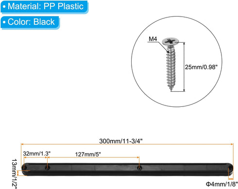12 Inch 2 PATIKIL Drawer Slides, Pcs Plastic Guide Rails Side Mounted Rails with Mounting Screws