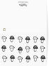 HAPPYVIBES 30 count Mushroom Pattern Blank Inside Personalizible