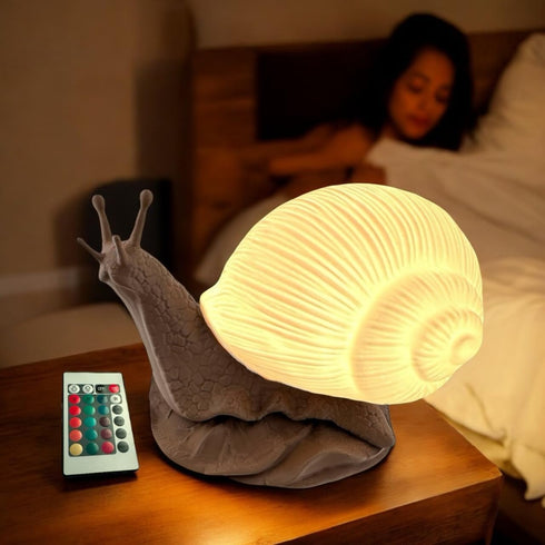 Delta Loom Glowing Snail LED Table Lamp - USB Powered, 15 Color Changing Modes,