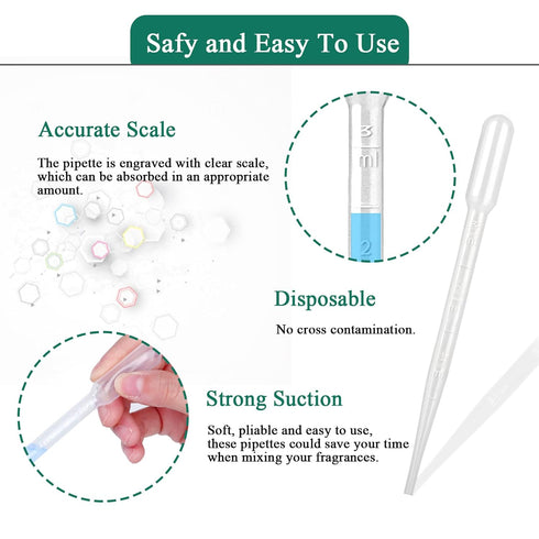 moveland 100 PCS 3ML Dropper Pipettes, Disposable Plastic Eye Droppers for Science Experiments, Crafting