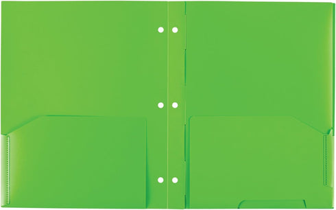 Five Star 4 Pocket Folders, Plastic, Teal, White, Purple, Lime, 4 Pack (38076)