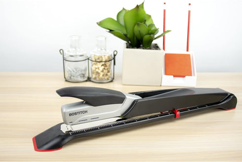 Bostitch Office Booklet Stapler, One Finger, Long Reach, Spring Powered, Silver (1610)