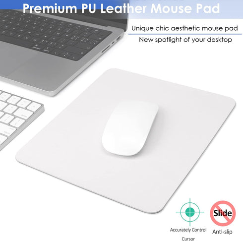 ProElife Mouse Pad, 9.4'' x 7.8'' Slim Mat, Waterproof PU Leather with Anti-Slip Base for Home Office School Mouse