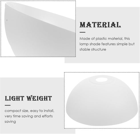 2pcs IMIKEYA Plastic Lampshade Floor Lamp Shades Replacement Plastic Bowl White Lamp Shades Mushroom Lampshade