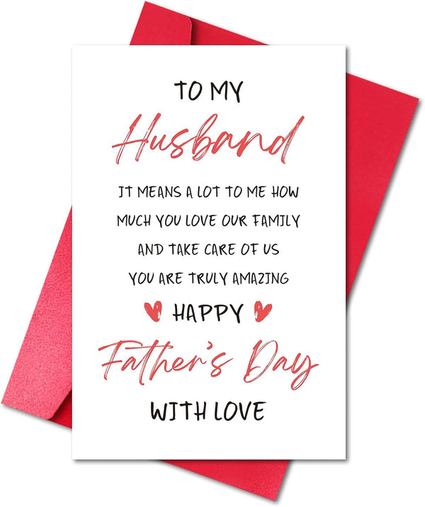 LYMEQING Romantic Fathers Day Card for Husband Hubby Him Men, Sweet Fathers