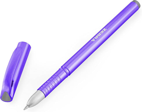 Zebra ZGE Gel Ink Stick Pens - Metallic Barrel - 0.7mm - Metallic Set - Green, Pink, Violet - Pack of 3 by ZEBRA