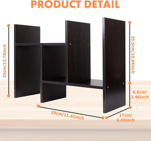 ShellKingdom Desk Shelf Organizer, H-Shaped Desktop Shelves, Adjustable Desktop Corner Shelf, Bookshelf Storage Rack