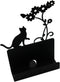 Business Card Holder Stand for Office Organizer, Cat Shape, Christmas Gift, Black