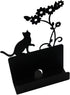 Business Card Holder Stand for Office Organizer, Cat Shape, Christmas Gift, Black