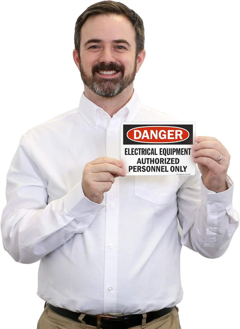 SmartSign-U9-1488-ND "Danger - Electrical Equipment, Authorized Personnel Only" Label | Laminated Vinyl 5" x 7"