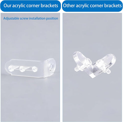 10Pcs 90 INCREWAY L-Shape Brackets Transparent Clear Acrylic Corner Bracket Degree Support Shelf Corner Brace Right