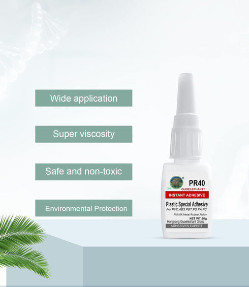 Super Glue for Plastic, Instant Strength Adhesive for Model, Acrylic, PVC, Vinyl, ABS, PBT, PS, PA, PC, PM, MA, Nylon