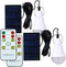 Solar Powered Lamp with Remote Control, Portable LED Bulb Lights, Solar Energy Panel, 350LM, Pack of 2