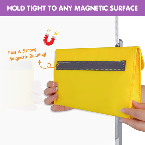 EAMAY Magnetic Marker Pen Holder, Whiteboard or Fridge Storage Organizer, Magnetic Storage Pockets, Set of 4
